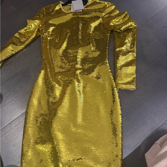 Tom Ford Dresses & Skirts - Tom Ford Gold Liquid Sequin Mini Dress Long Sleeve EU 36 NWT party birthday